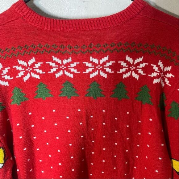 Looney Tunes Bugs Bunny Christmas Sweater Unisex L Red Pullover Holiday Wear - Picture 6 of 7